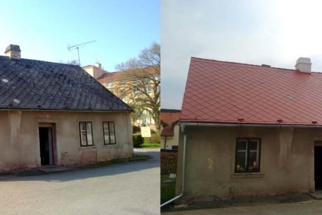 Renovace eternitové střechy – Lázně Bělohrad