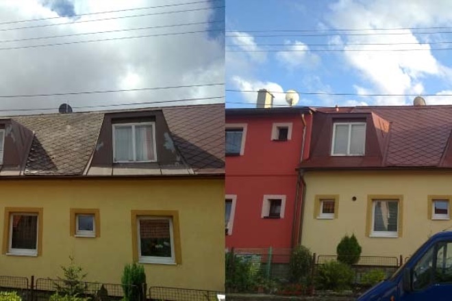 Renovace eternitové střechy – Opočno
