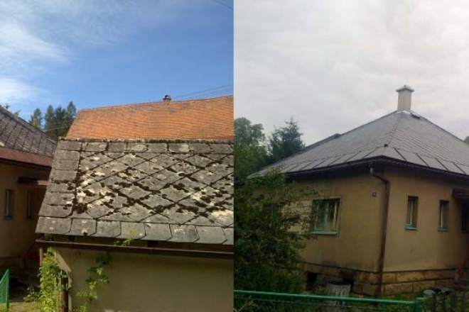 Renovace eternitové střechy – Paka