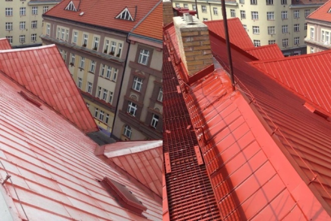 Nátěr plechové střechy- Hradec Králové